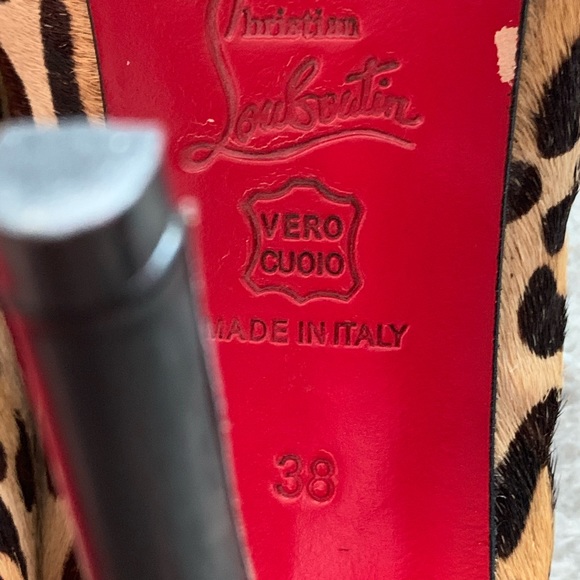 Red Bottom pony hair open toe shoes ** Not Authentic ** size 38 - Picture 8 of 11